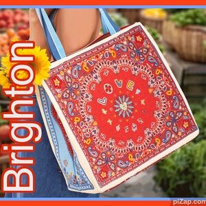 ❣️NWT - Brighton “Bandana Love Tote” Red and Blue Women's Tote Bag / 2026 Design